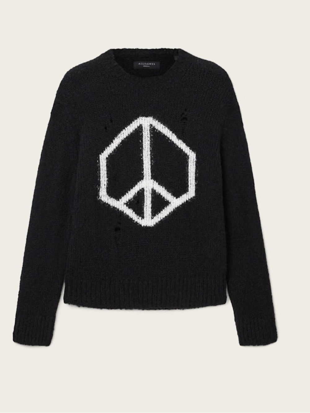 Allsaints MESSAGE OVERSIZED WOOL SWEATER
